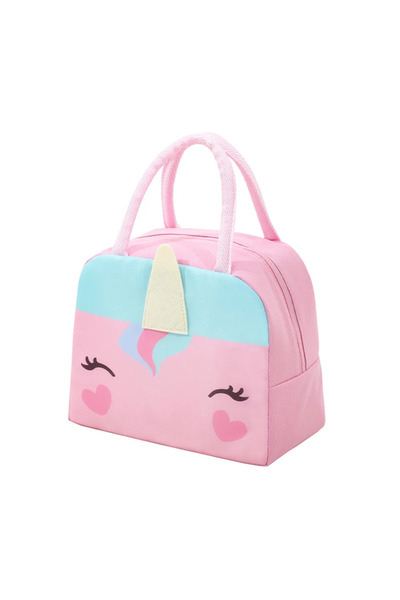 Choice حقيبة بينتو ثلاثية الأبعاد بتصميم حصان وردي غامق، حقيبة بينتو كرتونية لطيفة، حقيبة غداء، حقيبة يد، حقيبة تخزين، عزل