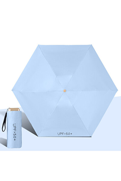 Choice مظلة ألومنيوم 6K SKY BLUE UPF50+ صغيرة الحجم قابلة للطي والحمل، مظلة و...