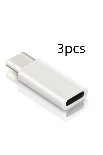 Choice أبيض 3 قطع 3 قطع محول شاحن Lightning أنثى إلى USB C ذكر لجهاز IPhone 15 Pro Max Plus IPad Type