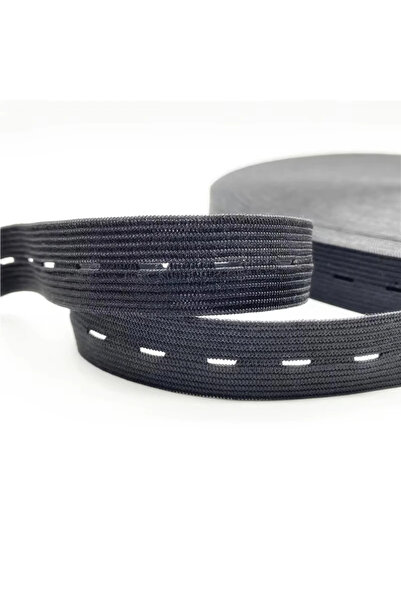 Choice حزام مطاطي بفتحة زر 20 مم، 5 أمتار، أسود، 5 أمتار، حزام مطاطي بفتحة زر...