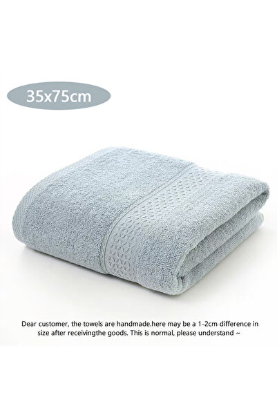 Choice 1 قطعة 35x75 سم منشفة حمام زرقاء منشفة قطنية لون موحد منشفة ناعمة ماصة متعددة الاستخدامات