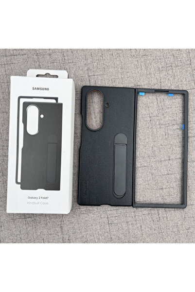 Samsung جراب فاخر من الجلد الأسود لهاتف Galaxy Z Fold 7، متوافق مع Z Fold 7 و...
