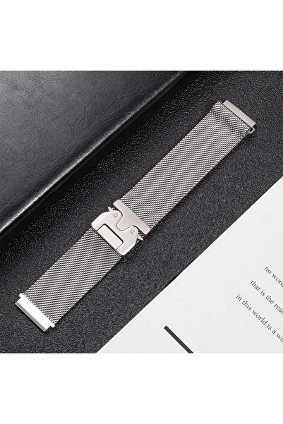 Choice سوار ميلانو فضي مقاس 22 مم لساعة سامسونج جالاكسي 3 45 46 مم لساعة شاومي ريدمي 5 أكتيف M