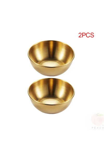Choice 8X8X3CM gold-4pcs 2/4/6pcs Stainless Steel Small Sauce Dishes Seasoning Serving Tray Spice Plates Se