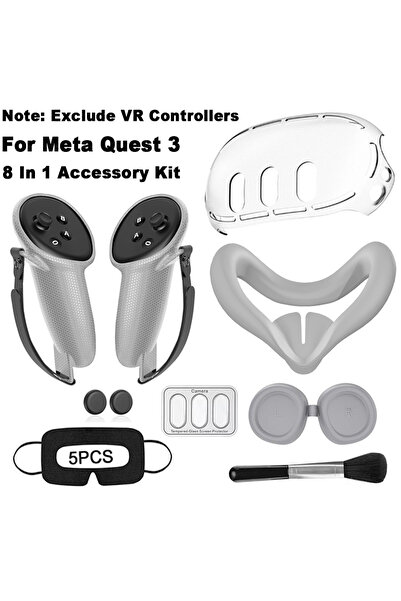 Choice مجموعة غطاء سيليكون جديدة من Gray-B 8 في 1 لملحقات الواقع الافتراضي لج...