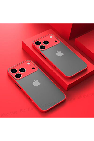 Choice جراب صلب مقاوم للصدمات غير لامع من نيو أرمور لهاتف آيفون 17 برو ماكس أحمر، غطاء إير لهاتف آيفون 17 برو ماكس 17