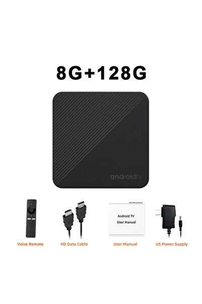 Choice EU Plug 8G 128G Voice Remote Android TV Box T8 Android 14 Dual Wifi 2.4G&5G Google Voice Ram 4GB 8GB