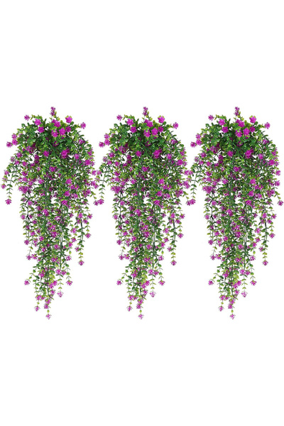 Choice زهرة صناعية معلقة من خشب الروطان الكاذب بطول 80 سم وردية اللون، مصنوعة...