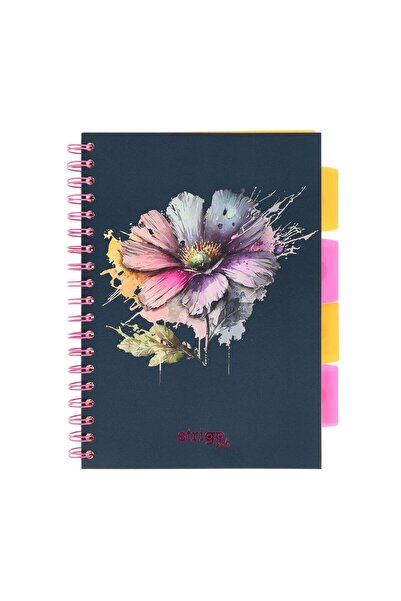 Strigo Caiet spirala si separatoare Project Book FLORI B5, matematica, 200 pg, coperti carton PADS078