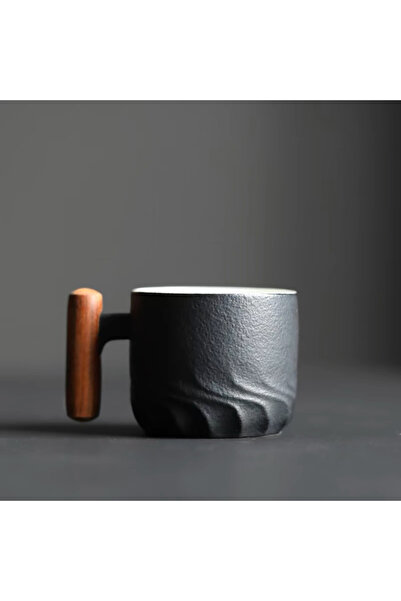 Choice 02 كوب قهوة سيراميكي عتيق، كوب ماء للمكتب، كوب شاي، كوب قهوة بمقبض خشب...