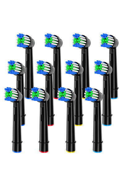 Choice1 أسود - 12 قطعة متوافقة مع رؤوس فرشاة الأسنان الكهربائية البديلة من أو...