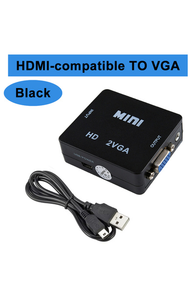 Choice محول أسود عالي الوضوح إلى VGA VGA إلى HDMI متوافق مع التلفزيون عالي ال...