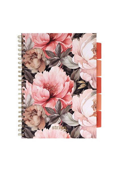 Strigo Spiral notebook and dividers Project Book FLORI A4, mathematics, 200 pg, cardboard covers PADS076