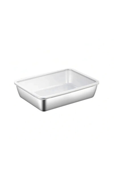Choice Medium Stainless Steel Rectangle Tray Large Capacity Metal Food Serving Plate Rice Noodle Pan Home L