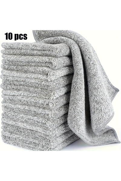 Choice 10 قطع 5/10/20 قطعة مناشف ألياف الخيزران الفحمية سريعة الجفاف، مثالية لإزالة شحوم السيارة والمطبخ، مقاس متوسط