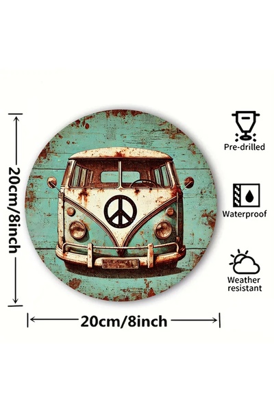Choice 1PC 2D 1PC Wooden Disc Green Car Theme Logo 8 Inch Decorative Art Wall...