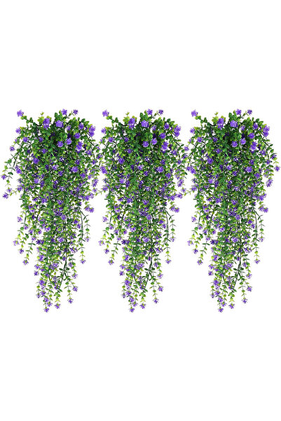 Choice زهرة صناعية معلقة من خشب الروطان الزائف، أرجوانية اللون، 80 سم، زهرة ص...