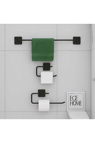 EGE HOME STORE حامل مناديل طويل بتصميم لاصق، حامل مناديل ورقية، حامل مناديل للحمام، مجموعة من 3 قطع