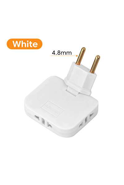 Choice محول مقبس كهربائي أبيض قابل للدوران 180 درجة، 3 في 1، من الاتحاد الأوروبي إلى الولايات المتحدة، قابس تمديد متعدد المقابس صغير S