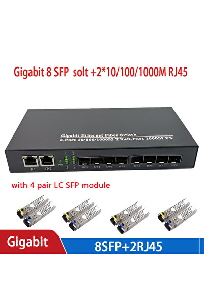 Choice1 with sfp 4A4B LC media converter 8 sfp 2 rj45 gigabit optical fiber s...