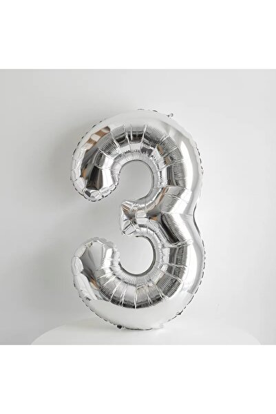 Choice 40 بوصة 3 بالونات كبيرة فضية رقمية من الألومنيوم مقاس 40 بوصة، بالونات...
