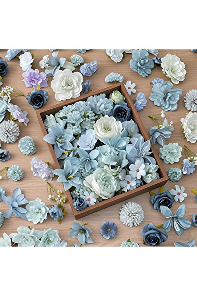 Choice 20Pcs Blue 20/50Pcs Pink Artificial Flower Head MSini Silk Artificial ...