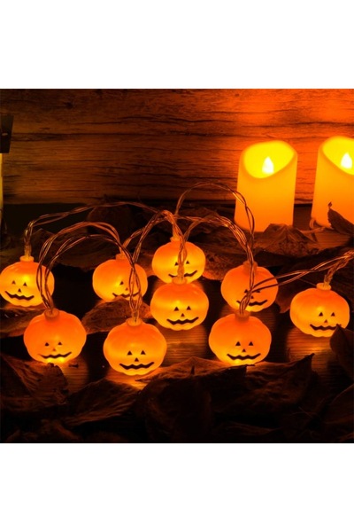 Choice 1.5 متر 10 ليد أبيض دافئ 1 قطعة 10/20 ليد 3D سلسلة ضوء اليقطين هالوين جو مصباح الزخرفية البطارية