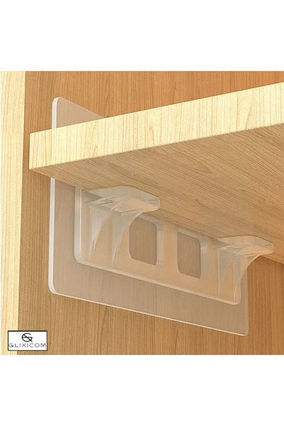 G Glixicom Self-Adhesive Supports for Shelves and Cupboard Shelves Glixicom 2 Support Points 12 x 6 cm Set 10 B