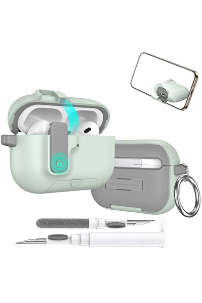 Choice حافظة حماية لجهاز Airpods Pro 3 باللون الأخضر الفاتح مع قلم 2025 لجهاز...