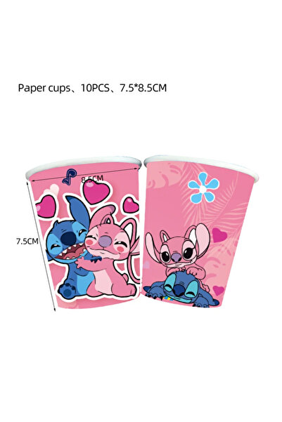 Choice 10 قطع من أكواب ليلو ستيتش لتزيين حفلات أعياد الميلاد باللون الوردي أد...