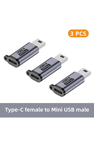 Choice محول USB-C إلى Mini USB (3x) من النوع C أنثى إلى Micro USB إلى Mini US...
