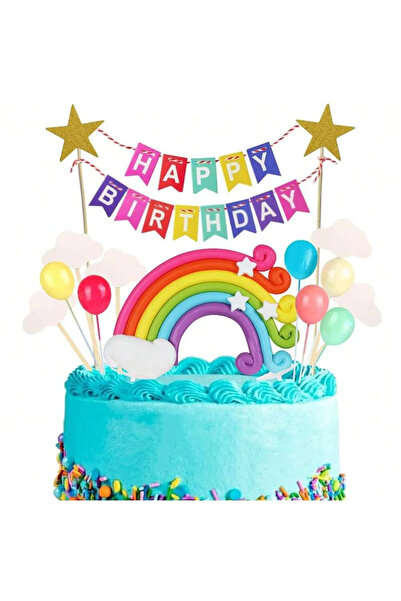 Choice MULTI Happy Birthday Banner Topper Handmade Cupcake Topper including C...