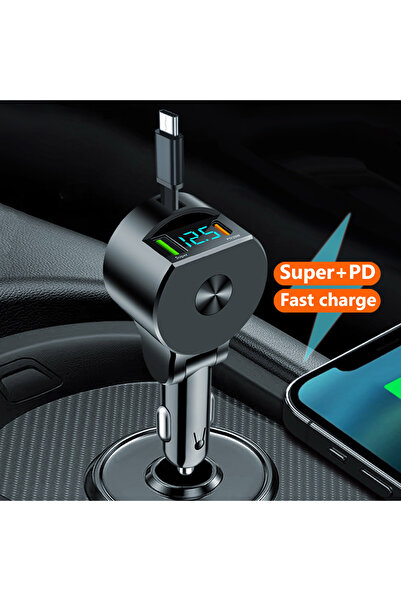 Choice شاحن سيارة أسود للكشف عن الجهد، سريع للغاية، 3 في 1، شاحن هاتف قابل لل...