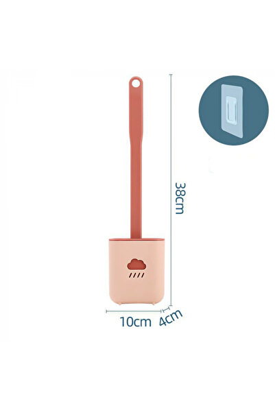 G Glixicom Silicone Toilet Brush with Adhesive Holder 38 cm Pink G Glixicom®