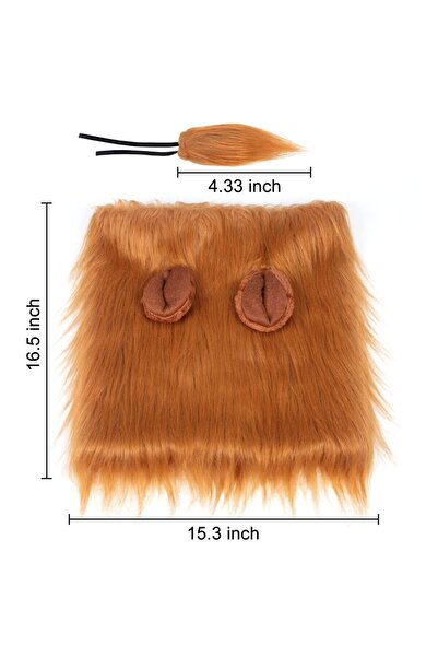 Choice زي كلب ذو عرف أسد بني فاتح مع شعر مستعار للأسد وزي هالوين مع آذان وذيل...
