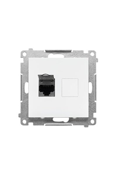 Other Single computer socket RJ45 category 6 with anti-dust shutter module White matt SIMON55