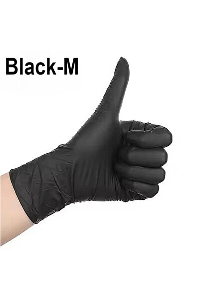 Choice 20 قطعة M 20/50/100 قطعة قفازات النتريل السوداء للاستخدام مرة واحدة قف...