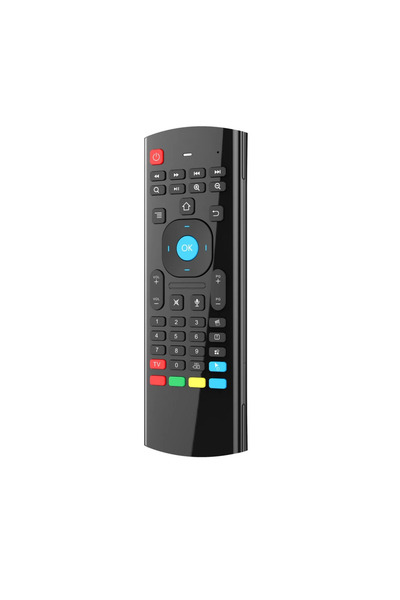 Kebidumei ماوس هوائي MX3 2.4 جيجاهرتز قياسي صوتي ولوحة مفاتيح صغيرة لاسلكية ووحدة تحكم بإضاءة خلفية صوتية ووحدة تحكم عن بعد للتعلم بالأشعة تحت الحمراء