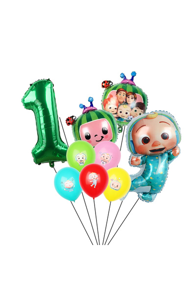 Miniso 32inch 250723D07-1 1set The New Coconut Meloned Aluminum Foil Number Balloon Set Party Decoration Bo