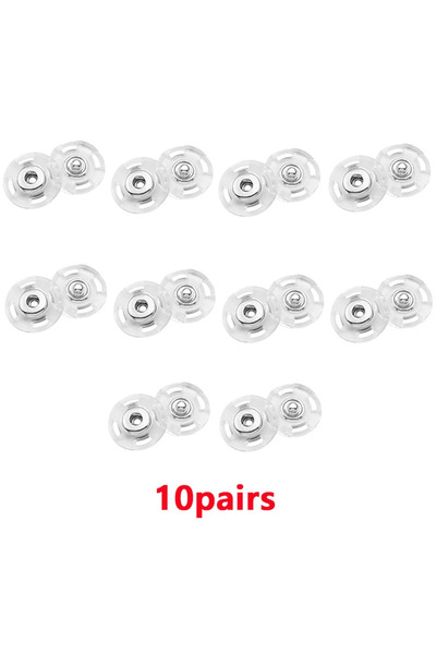 Choice 10pairs 20mm 10/30 Pairs Transparent Round Snap Button Invisible Acrylic Concealed Coat Button Sweat