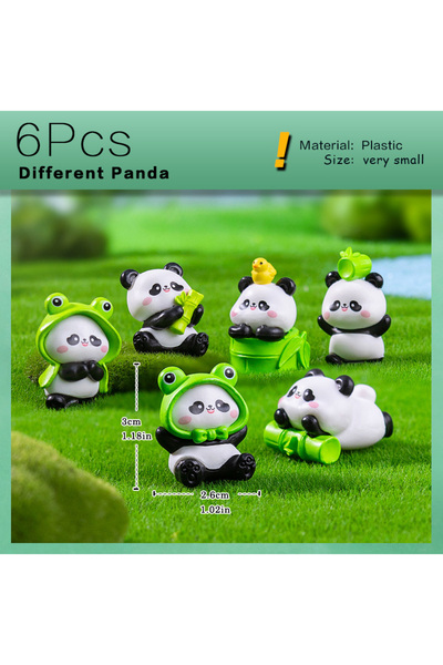 Choice 6 قطع باندا 4 قطع تمثال باندا جديد DIY ديكور منزلي كاواي غرفة ديكور حد...