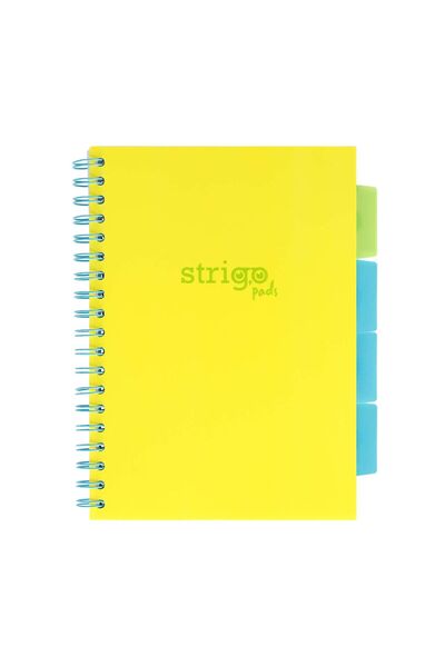 Strigo Spiral notebook and dividers Project Book NEON B5, mathematics, 200 pg, cardboard covers PADS014