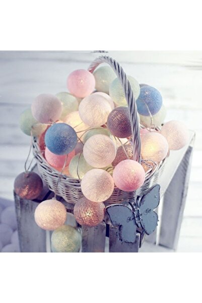 Choice 3M 20LED بطارية G-Macaron بطارية ملونة من القطن 4 سم كرات LED سلسلة عي...