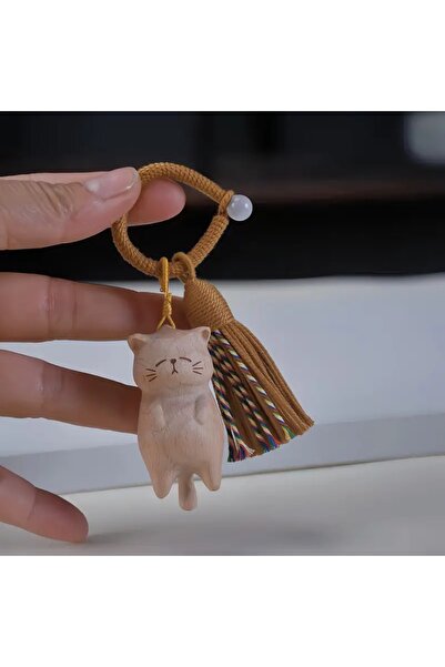 Choice 1Pc cat Pendant 1Pc Handcrafted Wooden Cute Money Catching Cat Pendant...