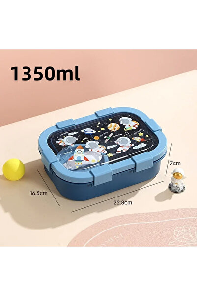 Choice Blue-PP-1350ml Cartoon Lunch Box of Students Sealed and Leak Proof Ben...