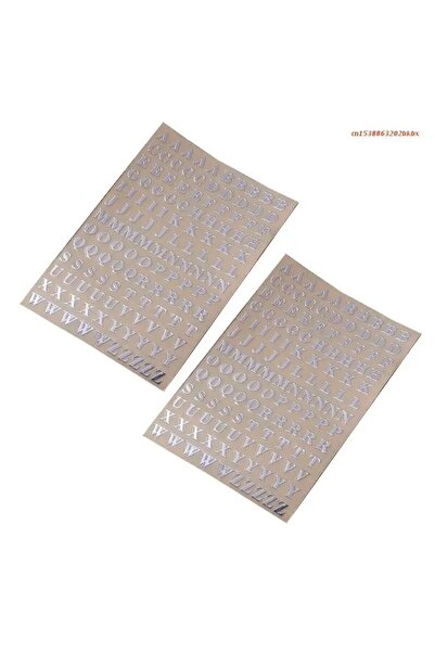 choice2 2pcs silvery L 2Pcs Metal 26 Mini Alphabet Decor Stickers Gold Silver...