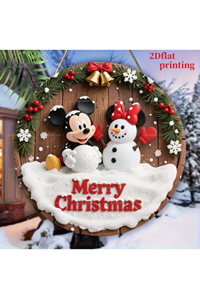 Miniso 20 سم × 20 سم MB-0621 لافتة عيد ميلاد سعيد ديزني ميكي ميني ماوس لوحة خ...