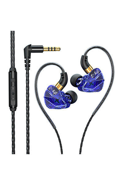 Choice سماعات رأس سلكية زرقاء اللون، مقاس 3.5 ملم/من النوع C، سماعات أذن عالي...