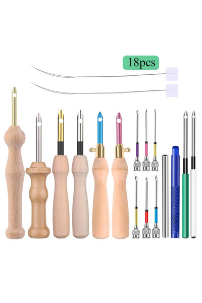 Choice1 18pcs Zxiixz 11-18Pcs Punch Needle Embroidery Kits Wooden Yarn Embroi...