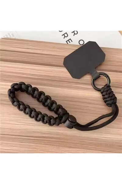 Choice Black Handwoven Adjustable Universal Mobile Phone Wrist Strap Short La...